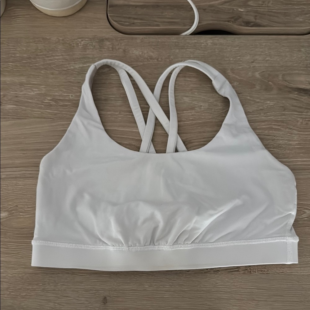 White Strappy Sports Bra